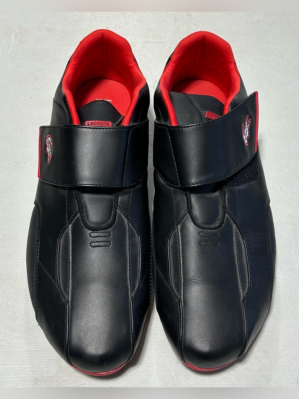 Lacoste Men’s Black & Red Velcro Athletic Sneakers